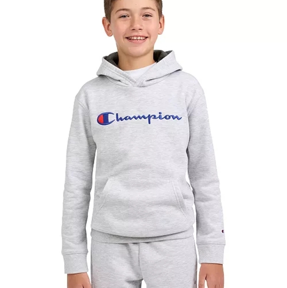 Boys Champion Gray Hoodie Sweatshirt Classic Pullover M 10-12
